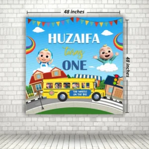 Cocomelon Theme Backdrop / Wheel on the bus