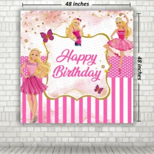 Barbie Theme Birthday Backdrop