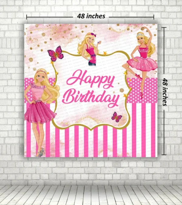 Barbie Theme Birthday Backdrop