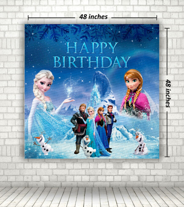 Frozen Theme Birthday Backdrop / Happy Birthday Banner Party Decorations for Kids