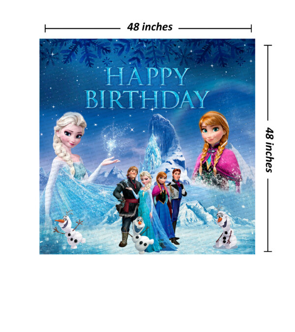 Frozen Theme Birthday Backdrop / Happy Birthday Banner Party Decorations for Kids